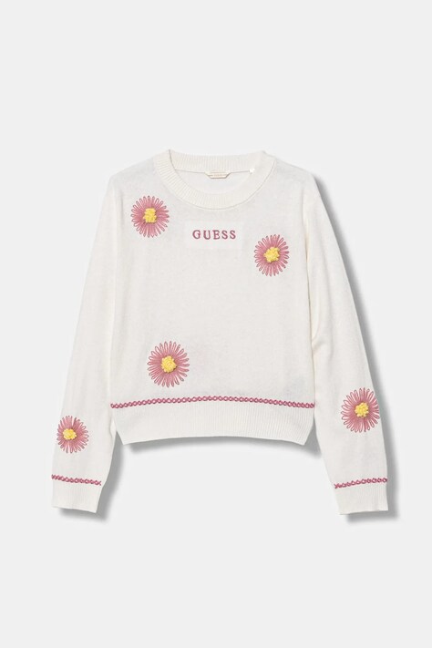 Guess sweter z domieszką wełny dziecięcy kolor beżowy lekki J5YR10 Z0110