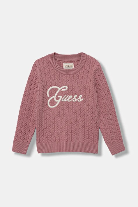 Guess sweter dziecięcy kolor różowy lekki K5YR04 Z3OI0