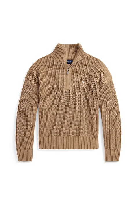 Dječji pamučni pulover Polo Ralph Lauren boja: smeđa, 313978868001