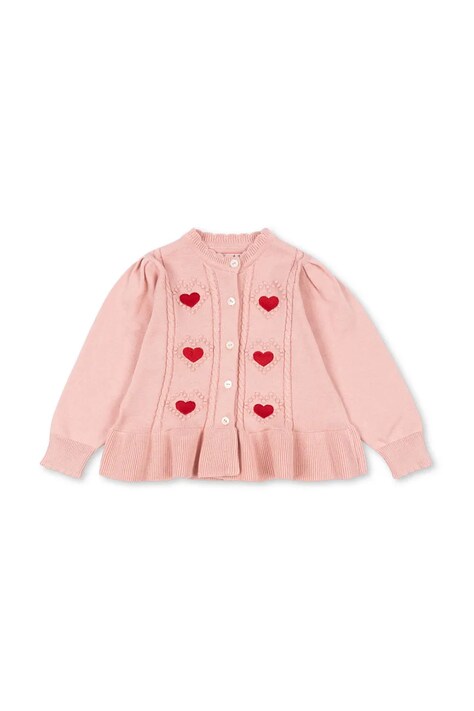 Детский хлопковый кардиган Konges Sløjd SOLEIL CARDIGAN GOTS цвет розовый KS103980