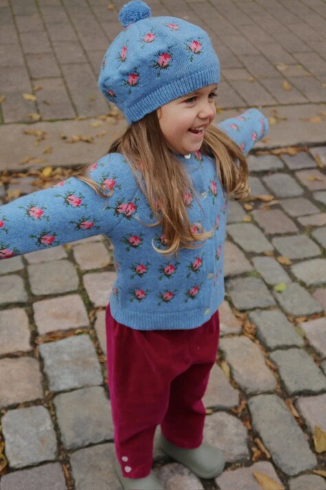 Konges Sløjd kardigan z dodatkiem wełny BELOU KNIT CARDIGAN kolor niebieski KS103711