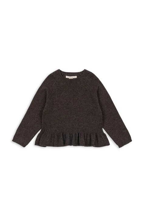Konges Sløjd sweter z dodatkiem kaszmiru CATHY KNIT SWEATER kolor brązowy lekki KS103748