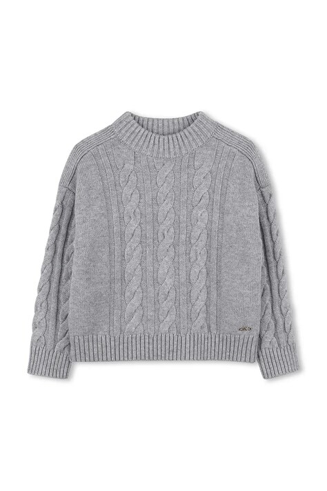 Otroški pulover Michael Kors siva barva, R30465