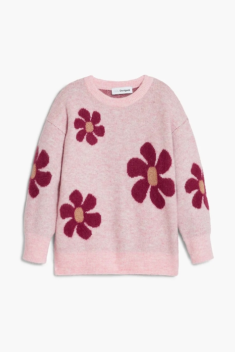 Desigual pulover pentru copii din amestec de lana culoarea roz, 25WGJF02