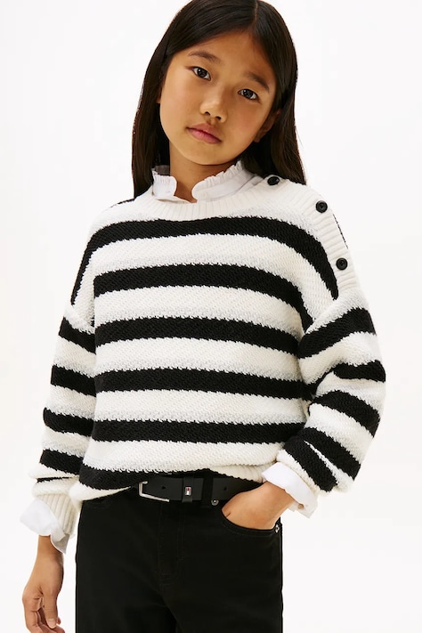 Dětský svetr Tommy Hilfiger bílá barva, KG0KG08843