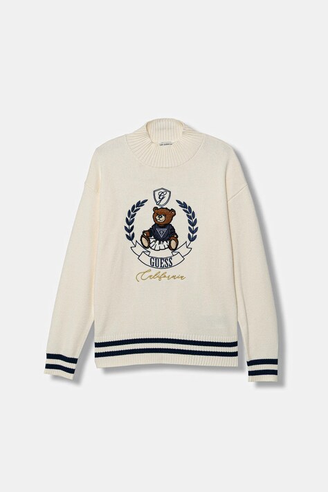 Guess sweter dziecięcy kolor beżowy ciepły J5BR11 Z3GS0