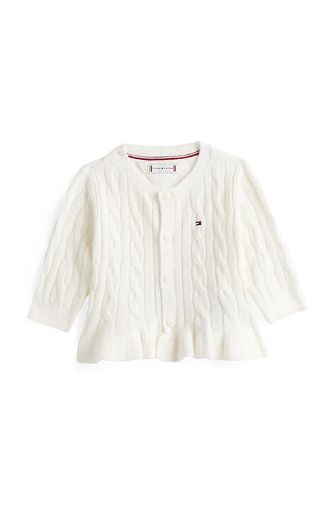 Tommy Hilfiger kardigan niemowlęcy kolor biały lekki KN0KN02110