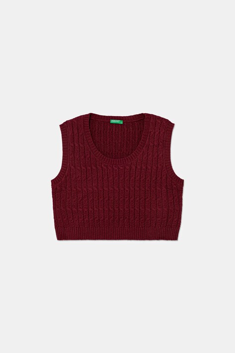 Παιδικό γιλέκο United Colors of Benetton χρώμα: μπορντό, 1D32C108Y