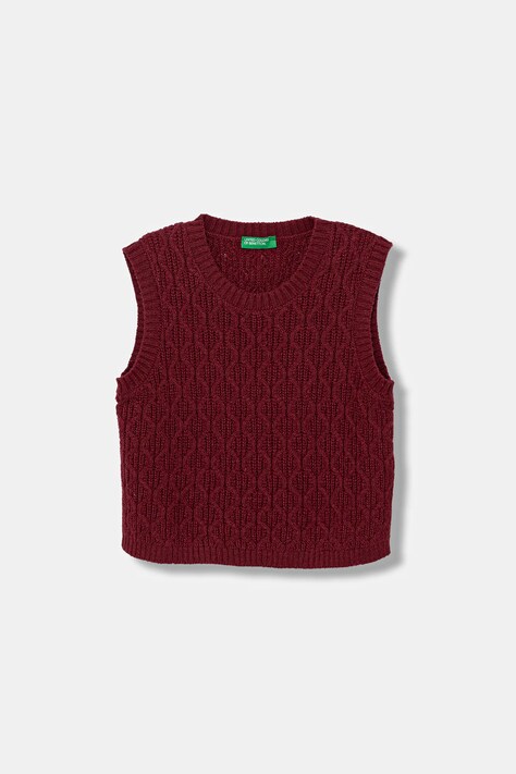 United Colors of Benetton kamizelka dziecięca kolor bordowy 1D32G1011