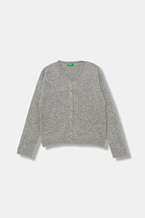 United Colors of Benetton cardigan de lână culoarea gri, light, 126WC500X