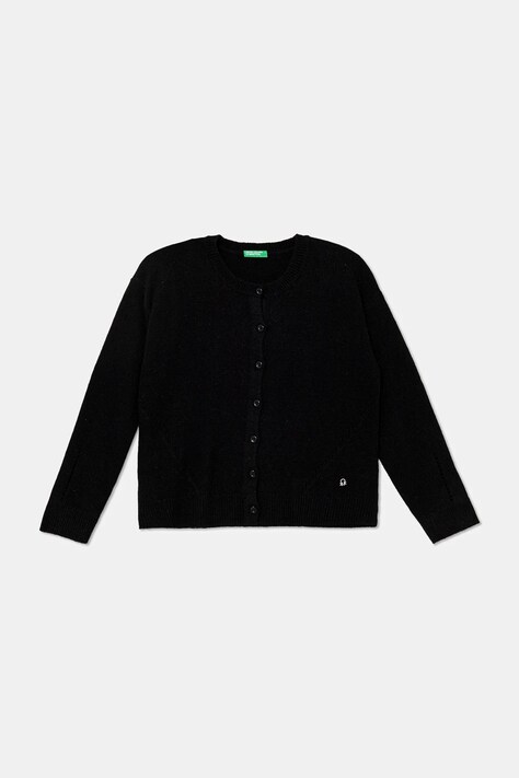 United Colors of Benetton cardigan de lână culoarea negru, light, 126WC500X