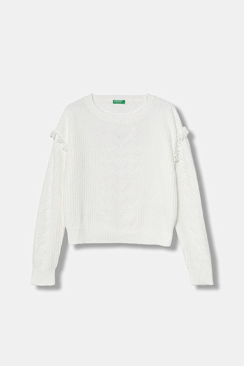 United Colors of Benetton sweter dziecięcy kolor biały lekki 13HHC108W
