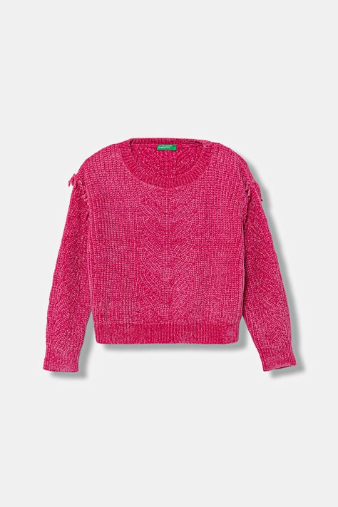 United Colors of Benetton sweter dziecięcy kolor różowy lekki 13HHC108W