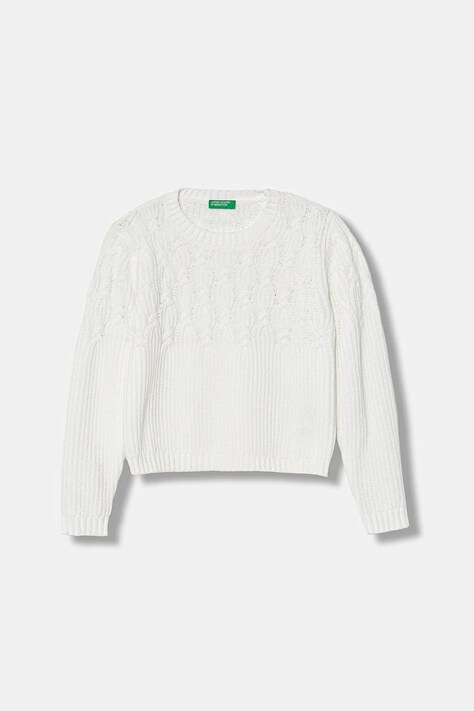 United Colors of Benetton sweter kolor biały 16CLG1010
