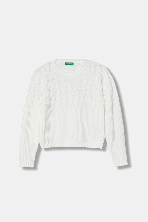 Sveter United Colors of Benetton biela farba, 16CLG1010