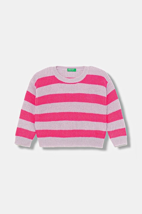 United Colors of Benetton pulover copii culoarea violet, 1Z8SH102W