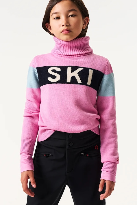 Perfect Moment sweter wełniany dziecięcy ski turtle sweater ii kolor różowy lekki K6000033