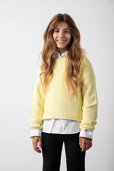 Coccodrillo sweter dziecięcy kolor złoty FABOLOUS GIRL JUNIOR