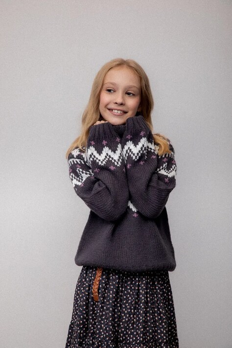 Coccodrillo sweter dziecięcy kolor czarny WINTER COSY GRIL JUNIOR