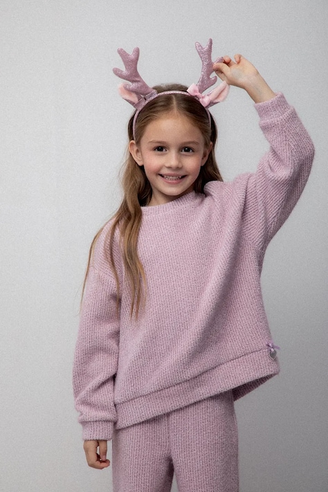 Παιδικό πουλόβερ Coccodrillo χρώμα: μοβ, WINTER COSY GRIL KIDS