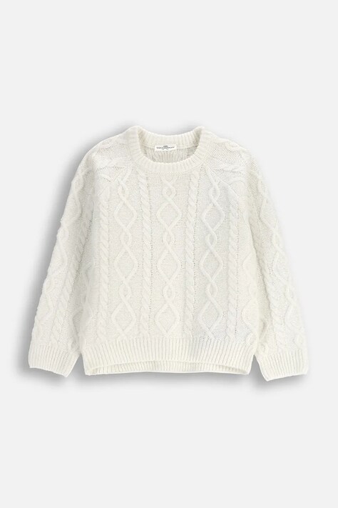 Coccodrillo sweter z domieszką wełny dziecięcy kolor beżowy WINTER COSY GRIL KIDS