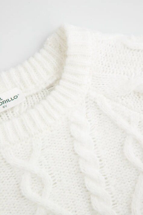Otroški pulover s primesjo volne Coccodrillo bež barva, WINTER COSY GRIL KIDS