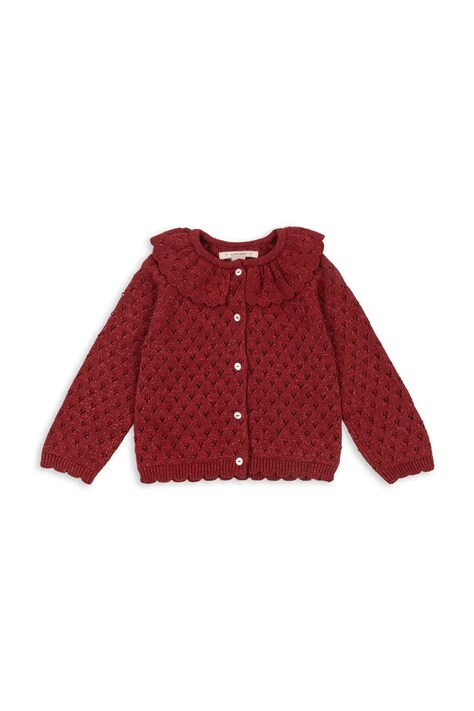 Konges Sløjd kardigan dziecięcy HOLIDAY KNIT CARDIGAN kolor czerwony KS104314
