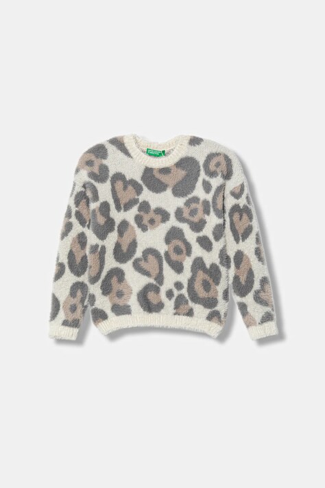 United Colors of Benetton sweter dziecięcy kolor beżowy 1F2MH102Y