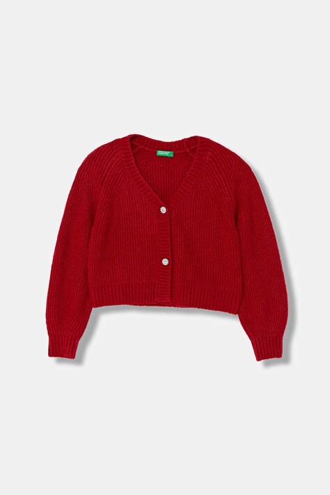 United Colors of Benetton kardigan dziecięcy kolor czerwony 1RG7C601Y