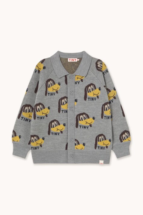 Tinycottons kardigan dziecięcy DOGS CARDIGAN kolor szary AW25-095