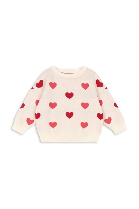 Παιδικό βαμβακερό πουλόβερ Konges Sløjd LAPIS KNIT SWEATER GOTS χρώμα: μπεζ, KS103856