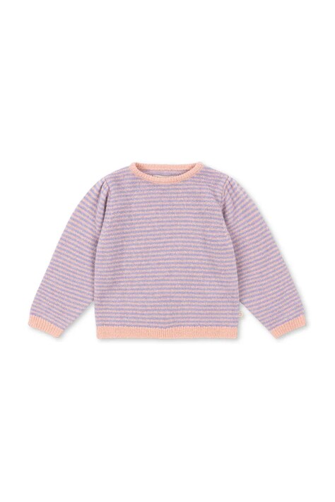 Konges Sløjd sweter z dodatkiem alpaki dziecięcy BERLE PUFF KNIT SWEATER kolor fioletowy lekki KS103720