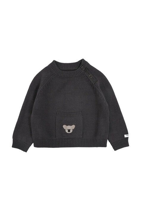 Хлопковый свитер для младенцев Donsje Loeke Sweater Koala цвет чёрный лёгкий 3037803