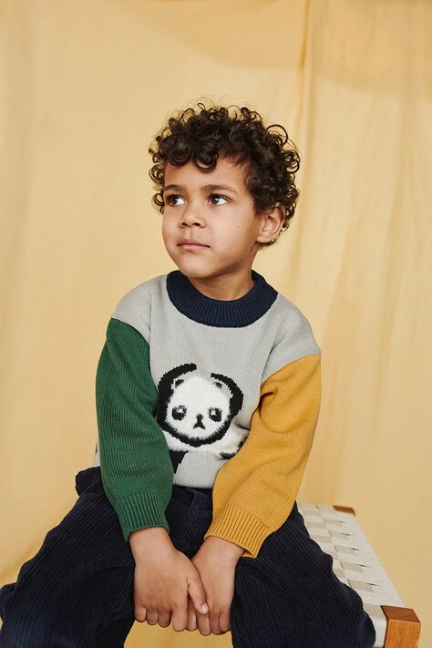Liewood sweter z dodatkiem wełny dziecięcy Orlane Embroidery Knit Jumper kolor multicolor LW20077