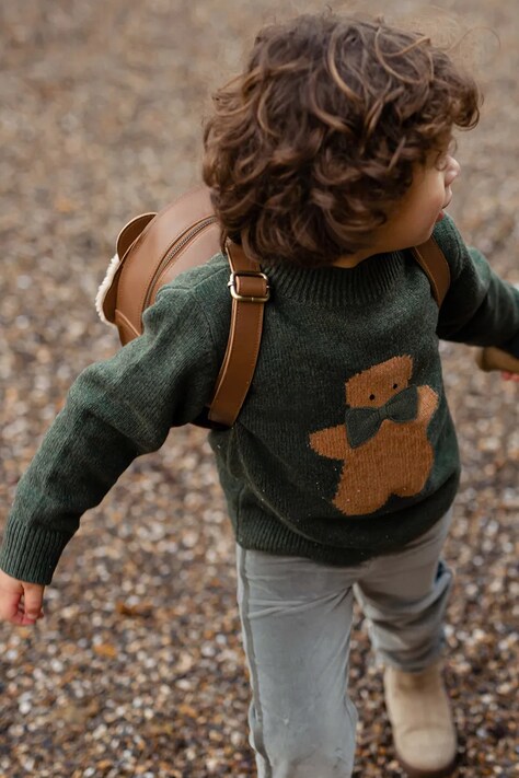 Donsje sweter wełniany niemowlęcy Denn Merino Wool Sweater Gingerbread kolor zielony 4083506