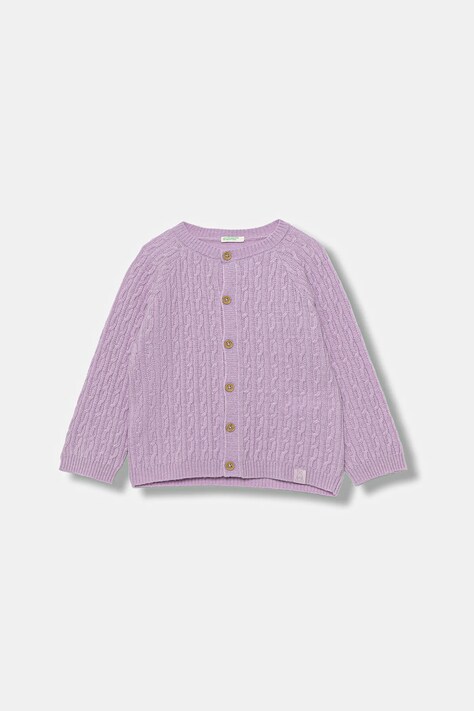 Kardigán pre bábätká United Colors of Benetton fialová farba, ľahký, 106WA5012
