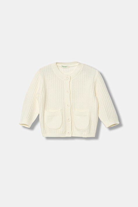 United Colors of Benetton kardigan niemowlęcy kolor beżowy 16AKA5013