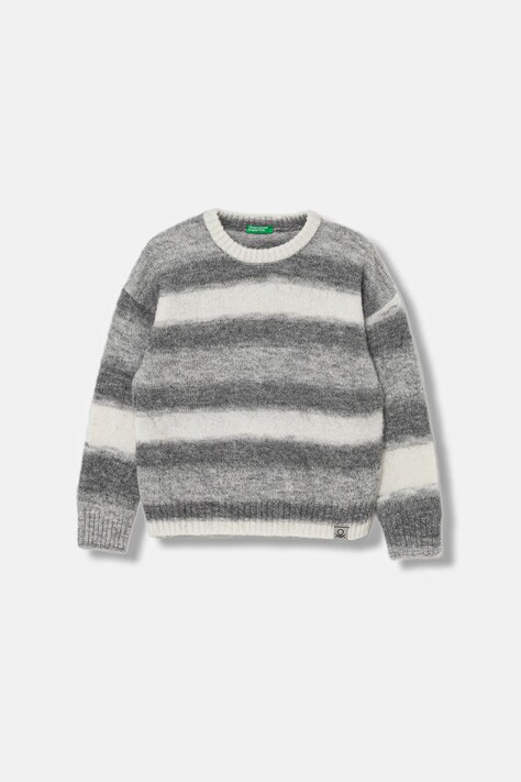 United Colors of Benetton sweter z dodatkiem wełny dziecięcy kolor szary 16PWQ109T