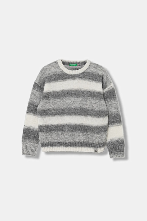 United Colors of Benetton sweter z dodatkiem wełny dziecięcy kolor szary 16PWQ109T