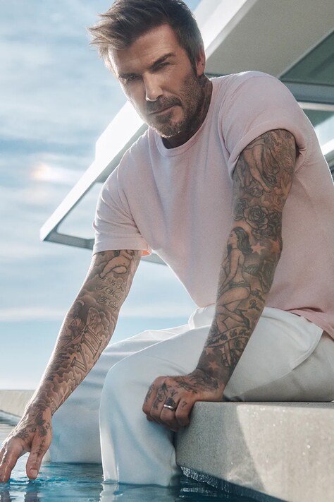 Bavlněné tričko BOSS BECKHAM X BOSS pánské, růžová barva, 50552423