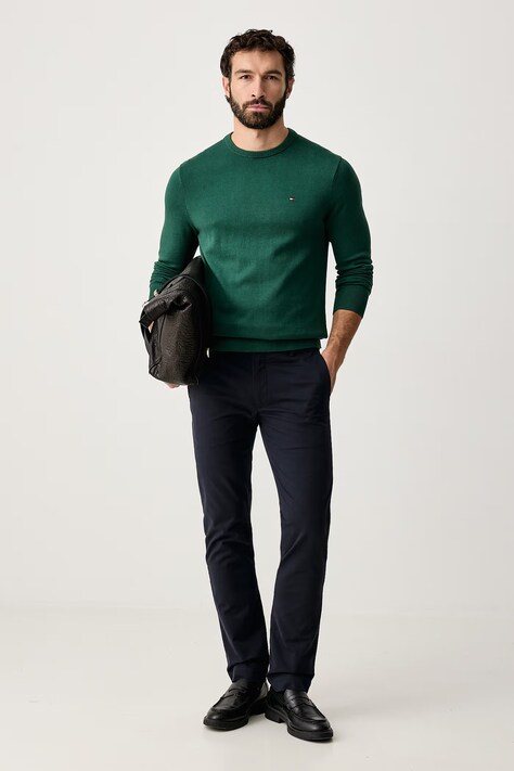 Tommy Hilfiger Sweter męski bawełniany zielony MW0MW39999