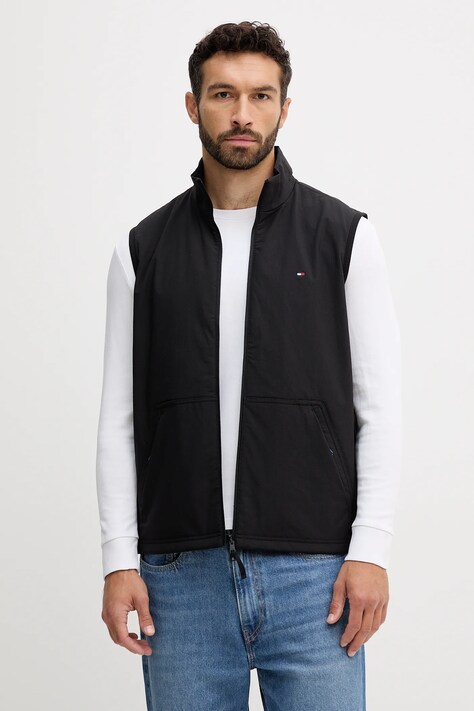 Tommy Hilfiger bezrękawnik kolor czarny przejściowy MW0MW39515