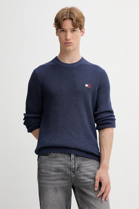 Tommy Jeans sweter bawełniany męski kolor granatowy DM0DM21652