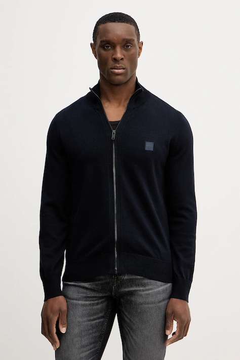 BOSS Orange cardigan din amestec de casmir Kanozip_S culoarea negru, 50543692