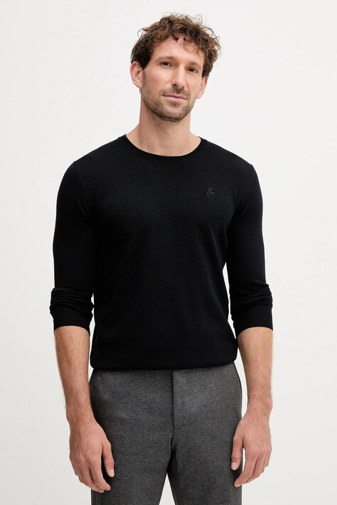 Karl Lagerfeld sweter wełniany męski kolor czarny lekki 553399.655000