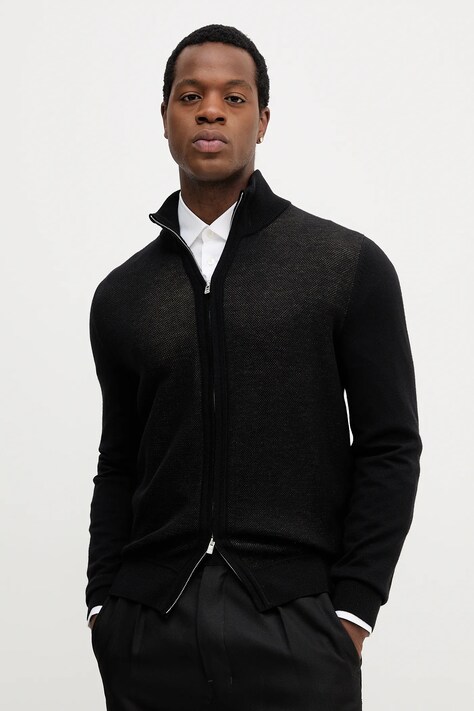 BOSS cardigan din lână culoarea negru, 50543153