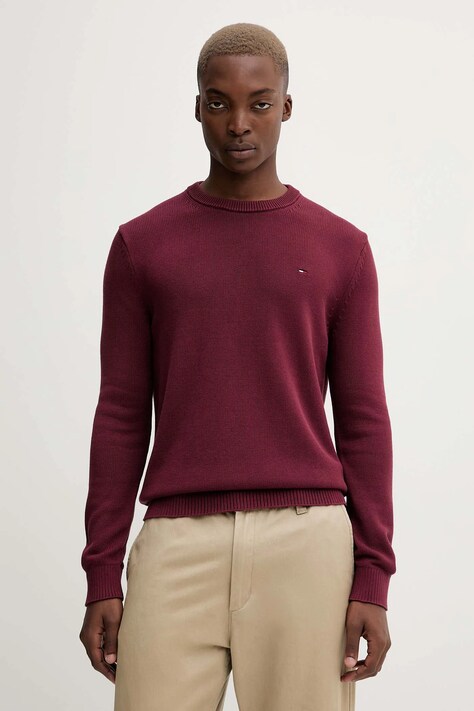 Tommy Jeans maglione in cotone uomo colore granata  DM0DM21787