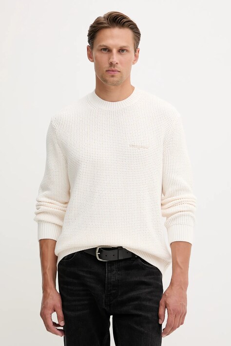 Tommy Jeans sweter bawełniany męski kolor beżowy DM0DM22098