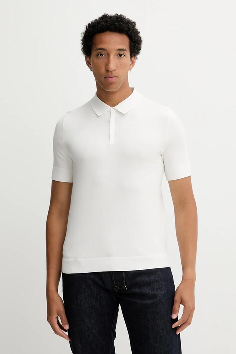 HUGO tricou polo culoarea bej, uni, 50536672
