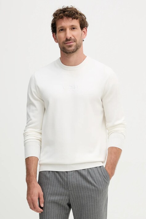 Guess sweter HERVEY męski kolor biały lekki M5YR08 Z3FC2